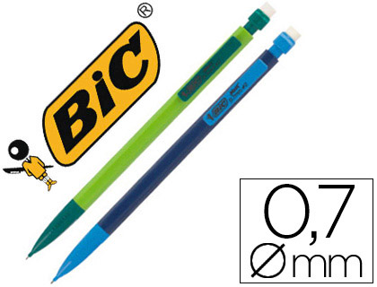 PORTE-MINE BIC MATIC COMBOS 0.7MM EMBOUT GOMME CORPS ET AGRAFE COLORS 3 MINES HB          FUN