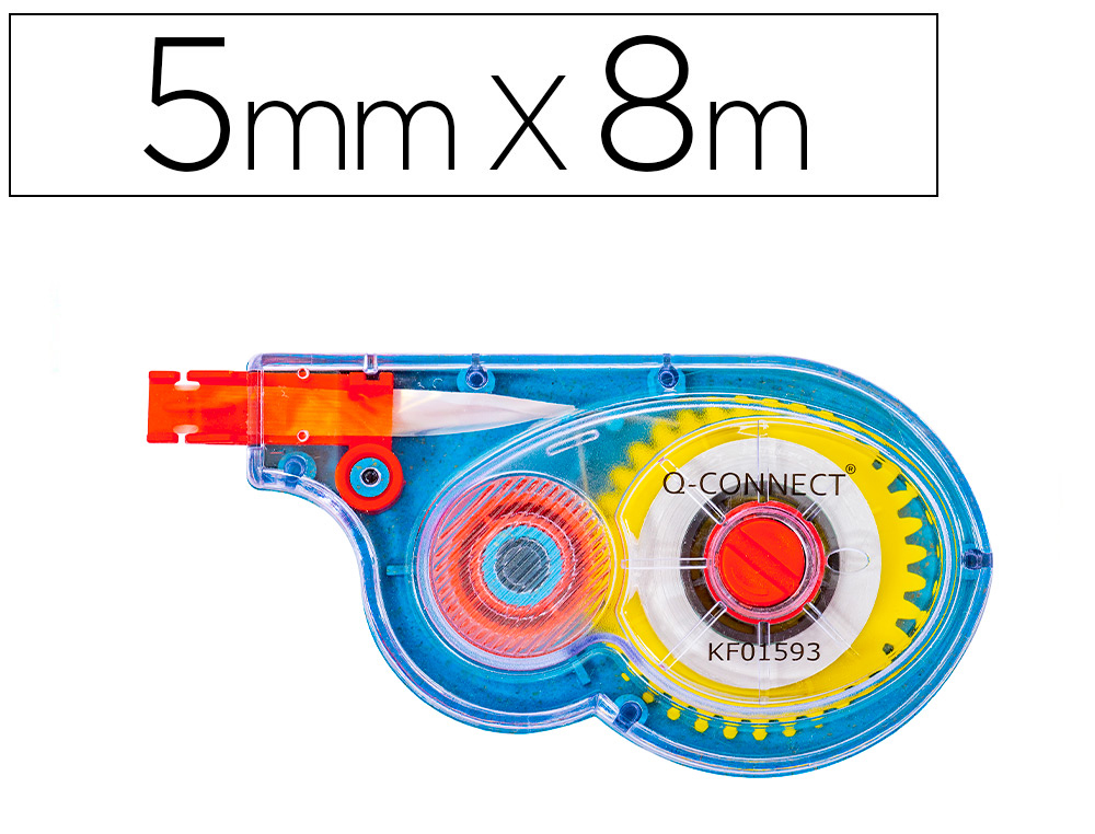 CORRECTEUR Q-CONNECT DVIDOIR RUBAN 5MMX8M CORRECTION LATRALE RCRITURE IMMDIATE INVISIBLE PHOTOCOPIE