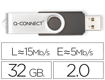 CL USB Q-CONNECT 2.0 32GB VITESSE LECTURE 18MB/S CRITURE 12MB/S CAPUCHON ROTATIF