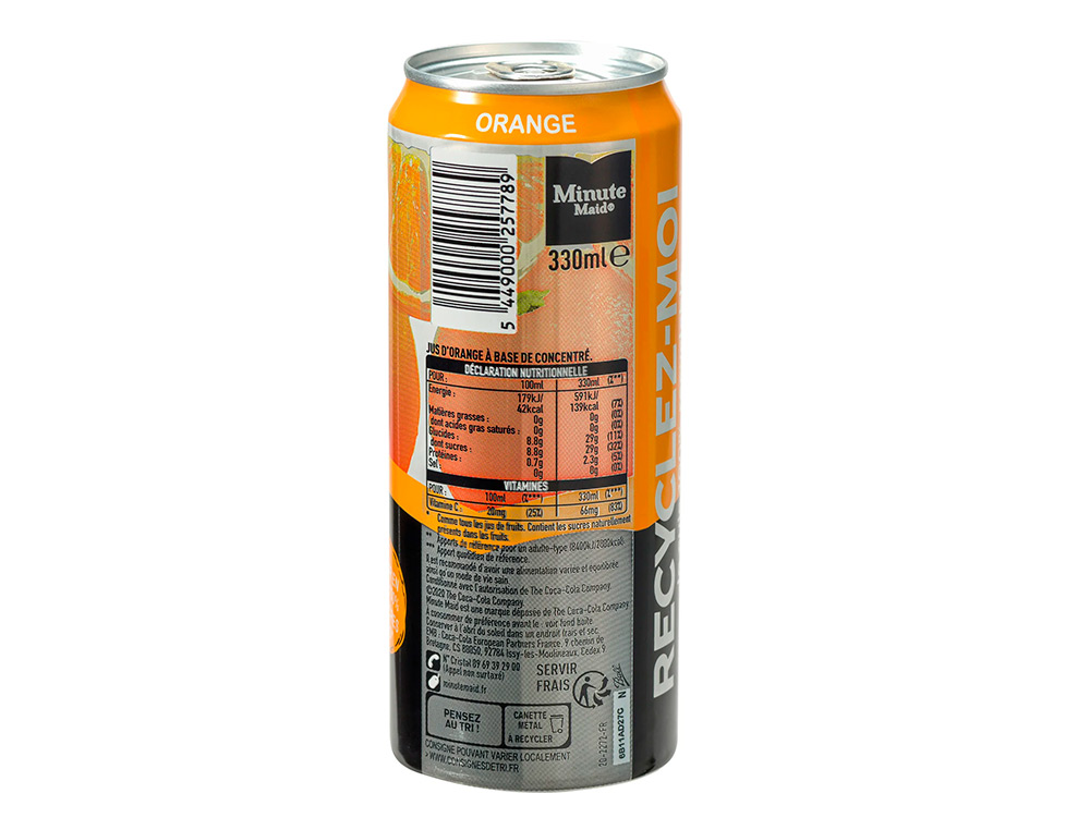 MINUTE MAID ORANGE SLIM CAN 33CL