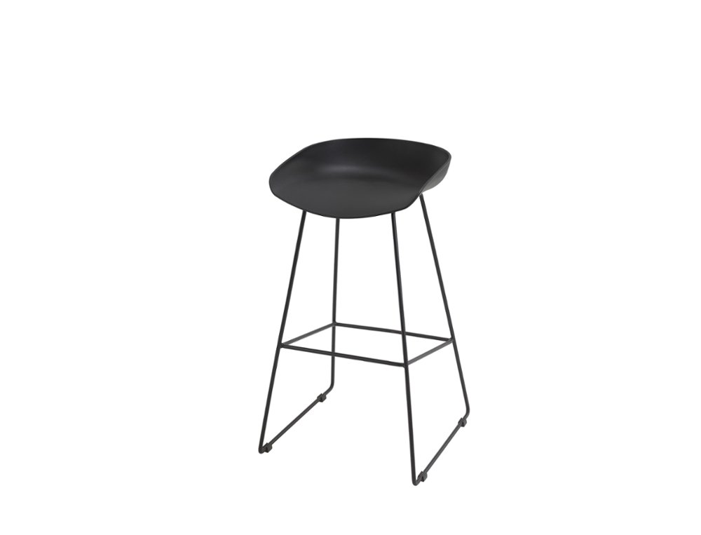 TABOURET FOLL ASSISE POLYPRO  PIEDS FIL METAL NOIR          7600